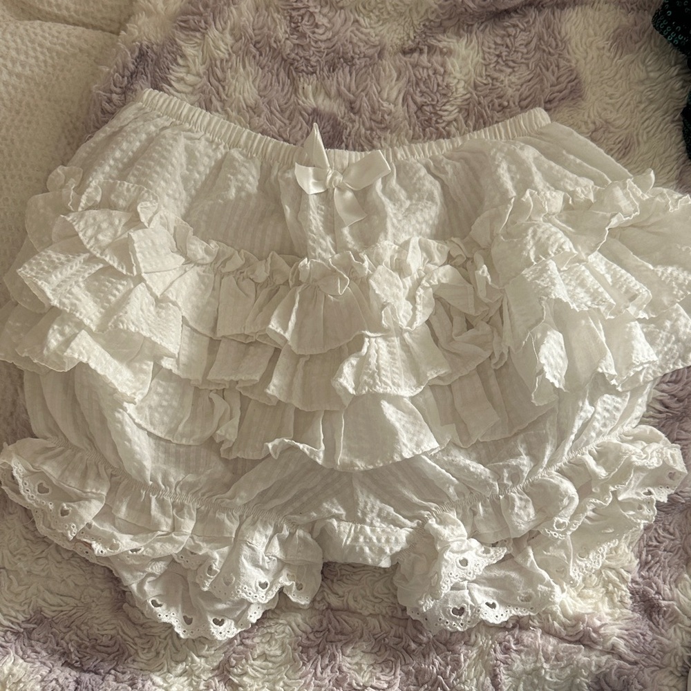 White Ruffled Bloomers